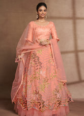 Modern Peach Colour Partywear Lehenga Choli
